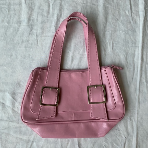 Handbags - Y2K Bubblegum Pink Boxy Mini Purse with Buckles